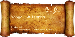 Vanyek Julianna névjegykártya